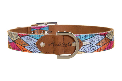 Leather Dog Collar - Sand Dunes: Large - 37cm to 46cm (width 2.3cm)