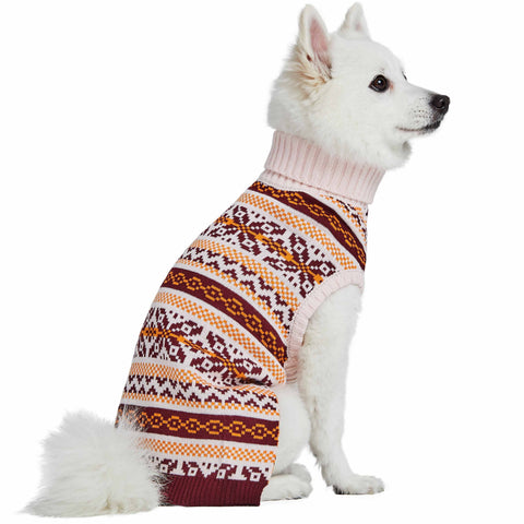 4 Styles, Soft Fair Isle Dog Sweater: Beige / 16