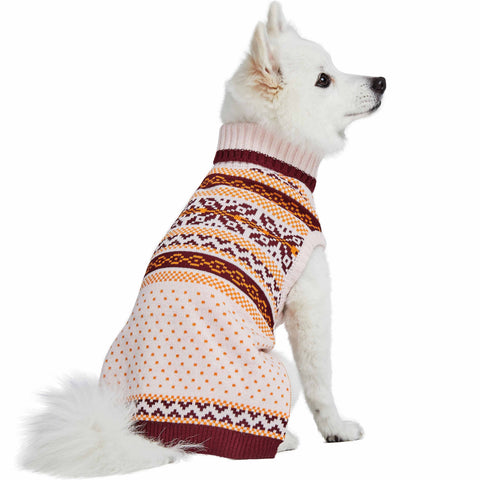 4 Styles, Soft Fair Isle Dog Sweater: Chic Beige / 16