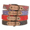 Leather Dog Collar - Fire Country Dreaming: Small - 27cm to 36cm (width 1.5cm)